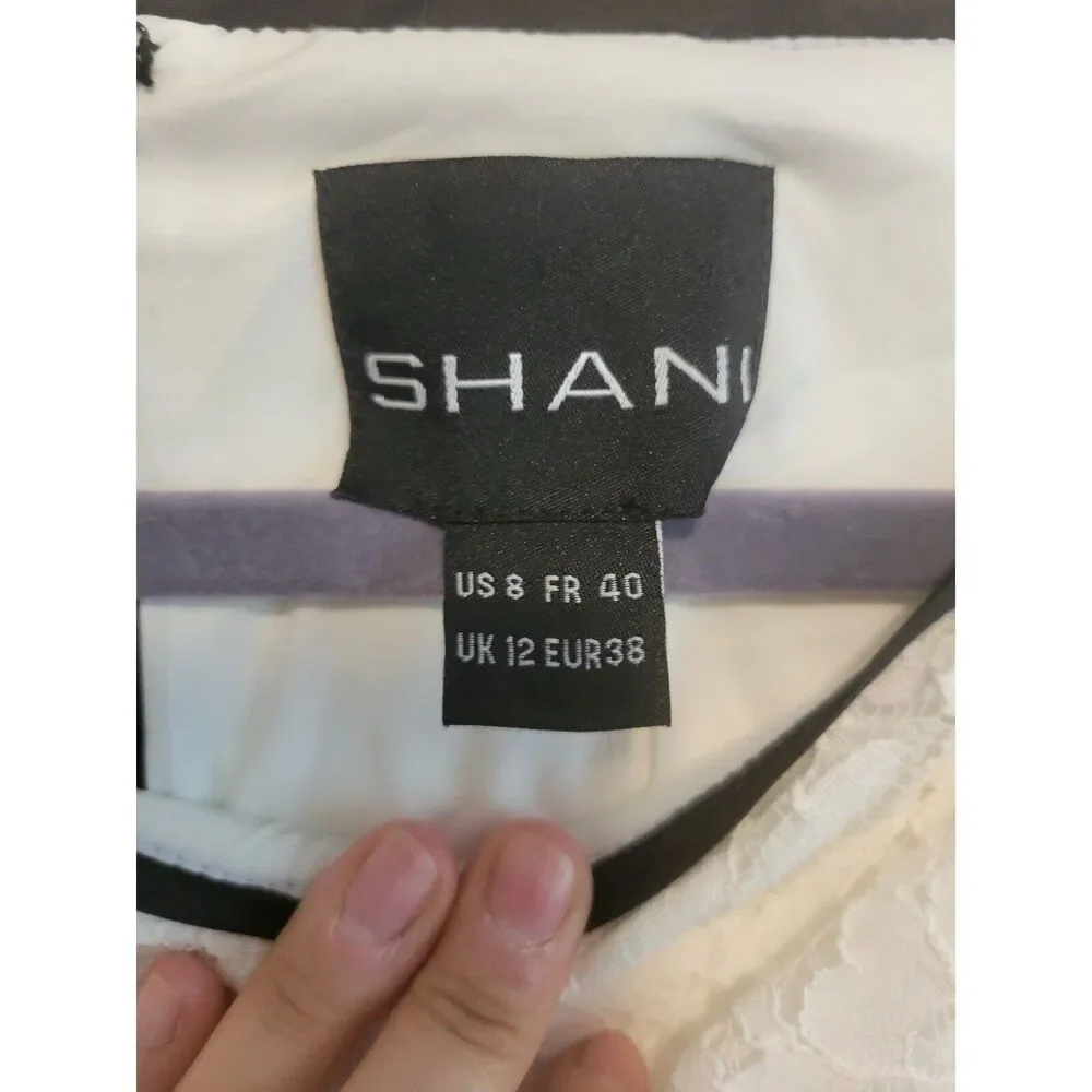 New without tags sz 8 Shani fit flare lace applique sleeve mini dress sequin - Picture 6 of 6